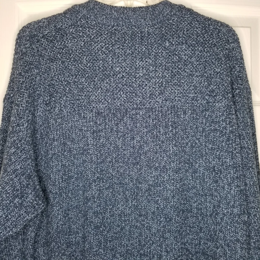Red Head Blue Henley Pullover Knit Sweater‎ Long Sleeve Sweatshirt Size X…